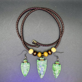 Uranium Glass Necklace & Earrings