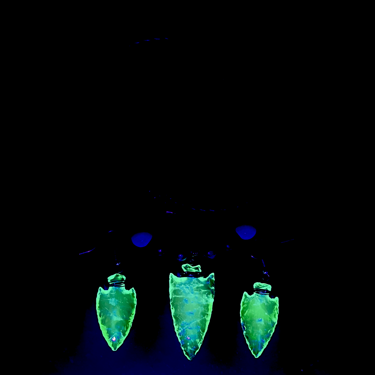Uranium Glass Necklace & Earrings